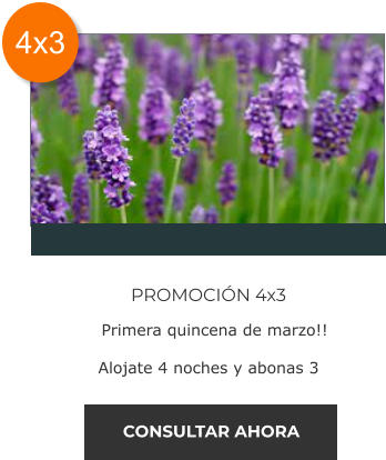 Promoción 4x3 Cabañas Namasté Calamuchita