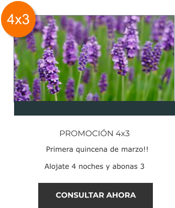 Promoción 4x3 Cabañas Namasté Calamuchita