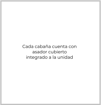 Cada cabaña cuenta con asador cubierto integrado a la unidad