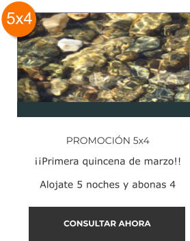 promoción 5x4 Cabañas Namasté Calamuchita